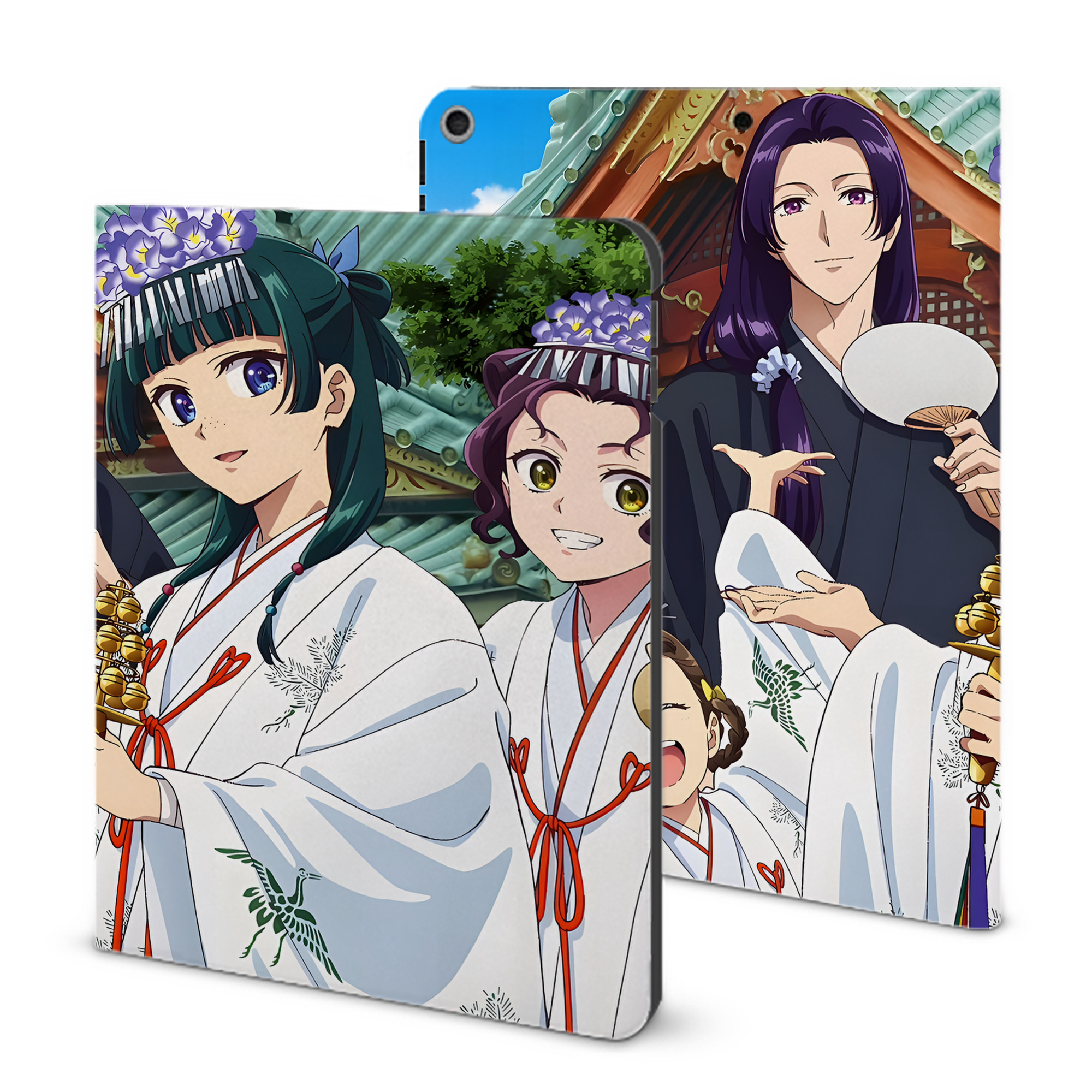 （画像用） 薬屋のひとりごと The Apothecary Diaries IPad ケース ブック型 PUレザー TPU 耐衝撃 軽量 薄型 ペン収納なし 全面保護 IPad 各モデル対応